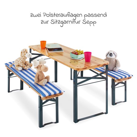 Pinolino 2-tlg. Polsterauflage für Sitzgarnitur Sepp - Streifen - Streifen