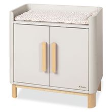 2-pcs. doll changing table Malea with 1 Insert Shelf incl. Changing Mat - Blümchen - White