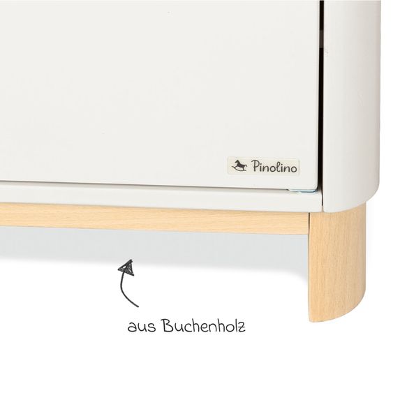 Pinolino 2-tlg. Puppenwickletisch Malea mit 1 Einlegeboden inkl. Wickelauflage - Blümchen - Weiß
