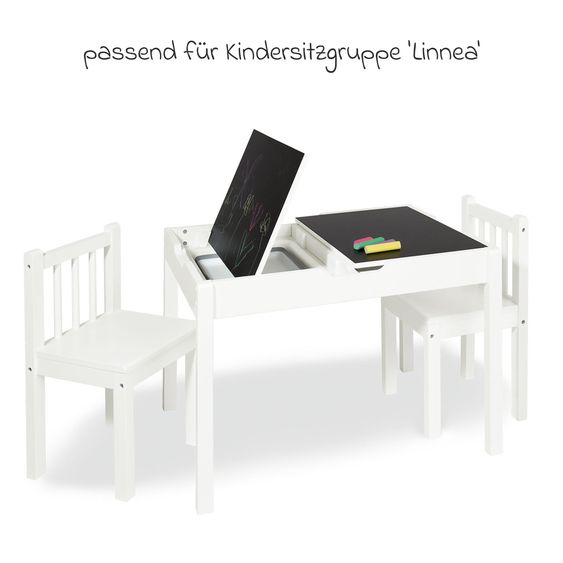 Pinolino Set De 2 Plateaux De Table avec Tableau Magnétique et Peinture Tableau pour Linnea - Blanc