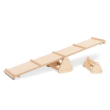3-tlg. Balancewippe & Balken Kari 1 Balancierbalken, 2 Dreiecke belastbar bis 50kg - Natur