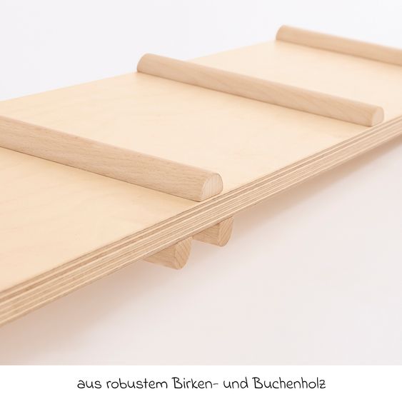Pinolino 3-tlg. Balancewippe & Balken Kari 1 Balancierbalken, 2 Dreiecke belastbar bis 50kg - Natur