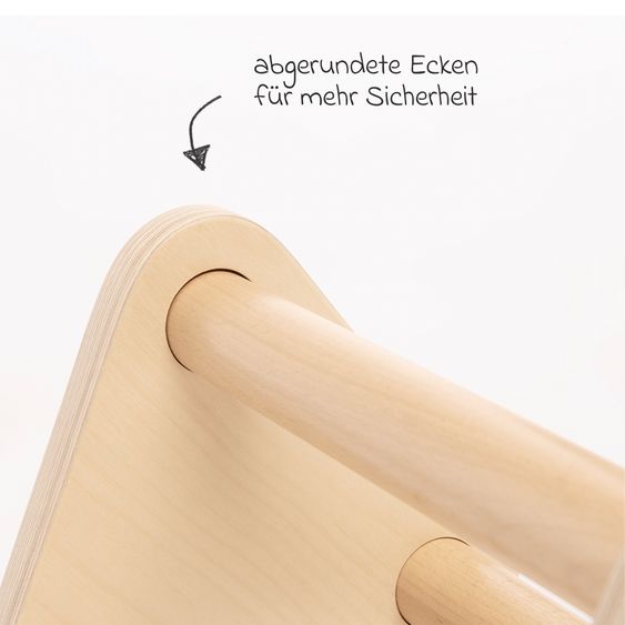 Pinolino 3-tlg. Balancewippe & Balken Kari 1 Balancierbalken, 2 Dreiecke belastbar bis 50kg - Natur