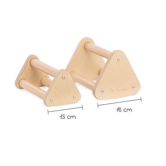 Pinolino 3-tlg. Balancewippe & Balken Kari 1 Balancierbalken, 2 Dreiecke belastbar bis 50kg - Natur