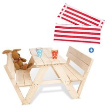 Car Seat Upholstery Set with Nicki padded insert with backrest - Natural / Red White