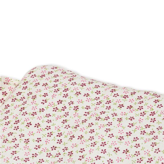 Pinolino 3-tlg. Puppenbettzeug für Puppenwagen und Puppenbetten Blümchen mit Matratze, Bettdeckenbezug & Kopfkissenbezug - Rosa