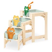 3-tlg. Wasserspieltisch-Set Frolino 3 Spieltische inkl. herausnehmbaren Wannen - Natur