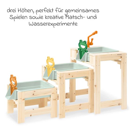 Pinolino 3-tlg. Wasserspieltisch-Set Frolino 3 Spieltische inkl. herausnehmbaren Wannen - Natur