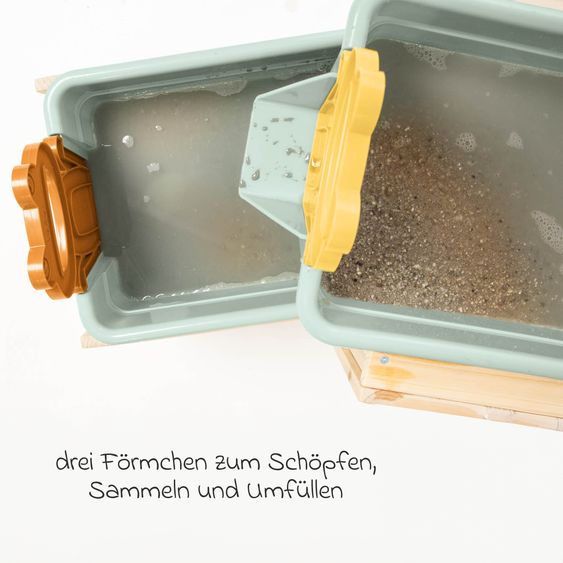 Pinolino 3-tlg. Wasserspieltisch-Set Frolino 3 Spieltische inkl. herausnehmbaren Wannen - Natur