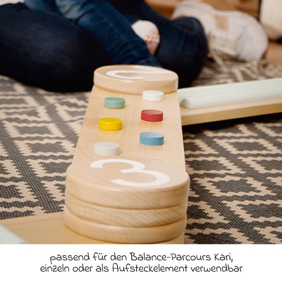 Pinolino 4-tlg. Balance Steine mit Zahlen Kari passend für den Balance Parcours Kari - Natur
