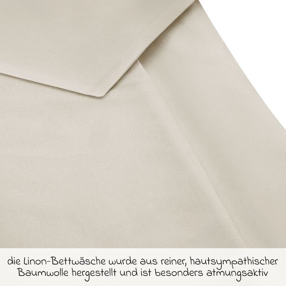 Pinolino 4-tlg. Kinderbett-Set Hanna mit Matratze, Bettwäsche 100 x 135 cm / 40 x 60 cm & wasserdichte Betteinlage 70 x 140 cm - Buch massiv unbehandelt - Natur