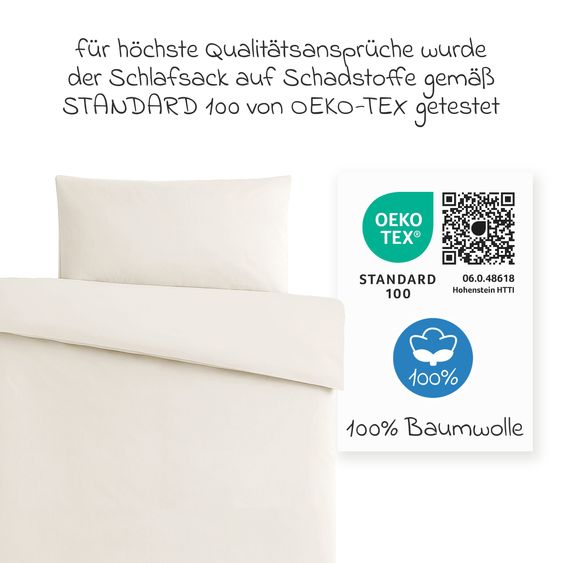 Pinolino 4-tlg. Kinderbett-Set Hanna mit Matratze, Bettwäsche 100 x 135 cm / 40 x 60 cm & wasserdichte Betteinlage 70 x 140 cm - Buch massiv unbehandelt - Natur