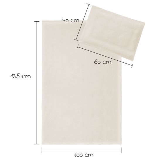 Pinolino 4-tlg. Kinderbett-Set Hanna mit Matratze, Bettwäsche 100 x 135 cm / 40 x 60 cm & wasserdichte Betteinlage 70 x 140 cm - Buch massiv unbehandelt - Natur