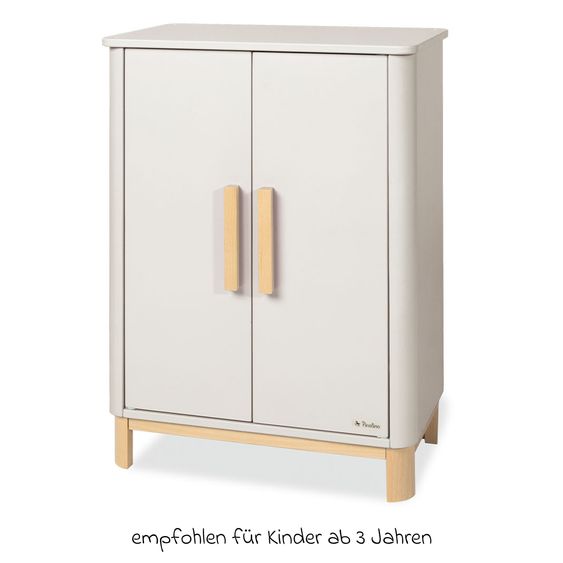 Pinolino 4-pc Doll Wardrobe Malea with 1 Insert Shelf, 1 Clothes Rail incl. 3 Clothes Hangers - Beige