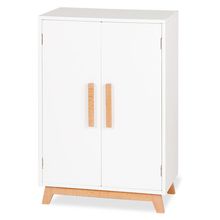 4-tlg. Puppenschrank Marit mit 1 Einlegeboden, 1 Kleiderstang inkl. 3 Kleiderbügel - Weiß