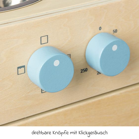Pinolino 6-tlg. Kinderküche Kalle 1 Küchenwagen, 2 Töpfe, 3-tlg. Kochbesteck - Grün