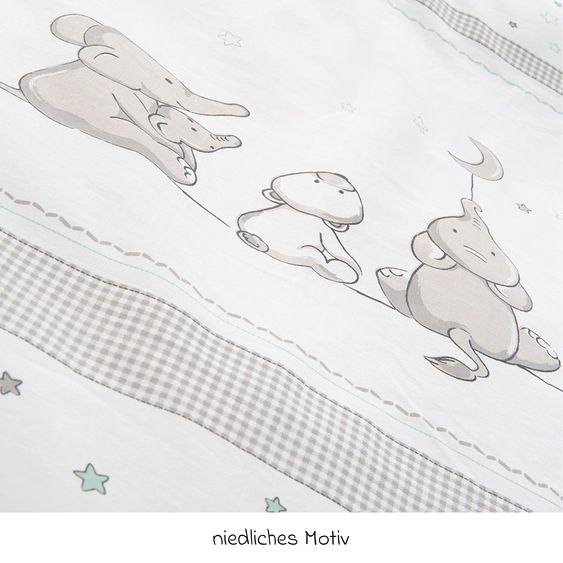 Pinolino Babybett-Komplett-Set Carla Buche teilmassiv lackiert  3-fach höhenverstellbar, 3 Schlupfsprossen inkl. Bettwäsche, Nestchen & Matratze 70 x 140 cm - Weiß