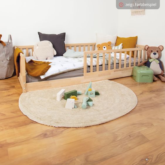 Pinolino Floor bed Elvi with detachable fall protection incl. roll slatted frame with spring slats 90 x 200 cm - White