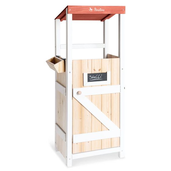 Pinolino Hobby Horse Stable for 2 hobby horses incl. feeding trough - Natur