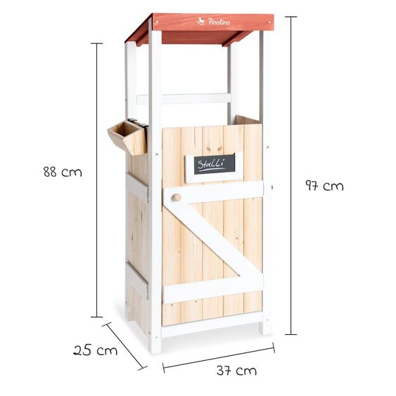 Pinolino Hobby Horse Stable for 2 hobby horses incl. feeding trough - Natur