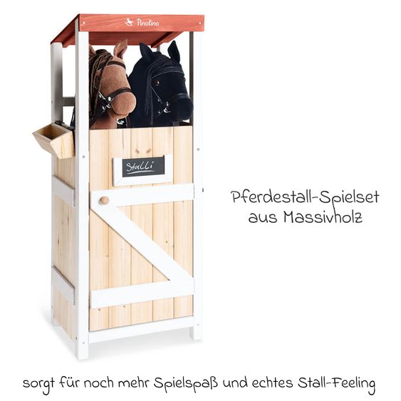Pinolino Hobby Horsing Stick Horse Lucky with Hobby Horse Stable - Black