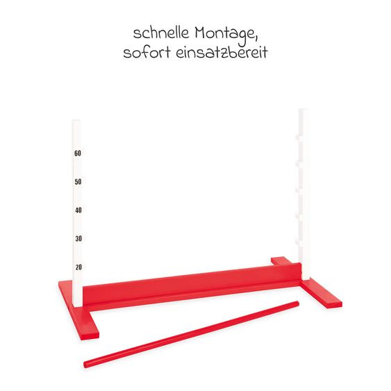 Pinolino Hobby Horsing Stick Horse Lucky with hurdle hopscotch - Brown / Red