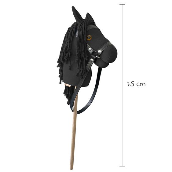 Pinolino Hobby Horsing Stick Horse Lucky with hurdle hopscotch - Black / Blue