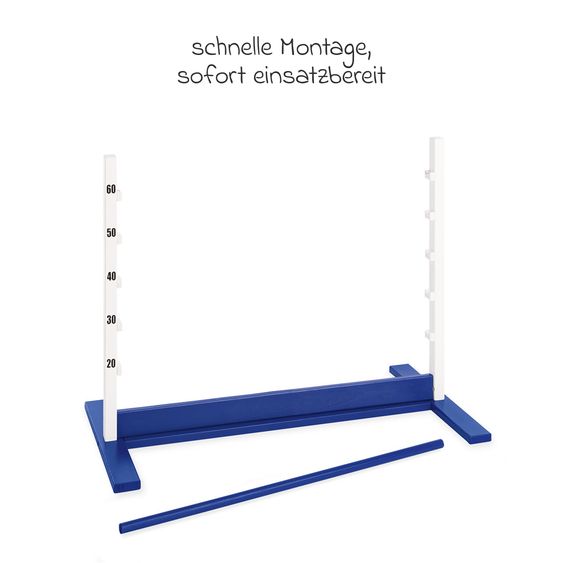 Pinolino Hobby Horsing Stick Horse Lucky with hurdle hopscotch - Black / Blue