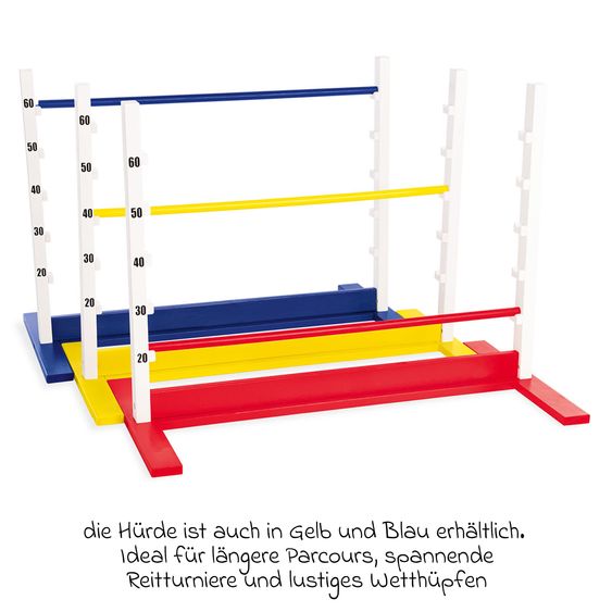 Pinolino Hobby Horsing Stick Horse Lucky with hurdle hopscotch - Black / Blue