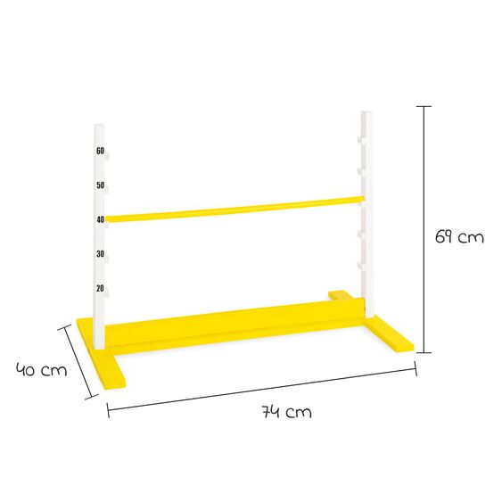 Pinolino Hobby Horsing Stick Horse Lucky with hurdle hopscotch - Black / Yellow