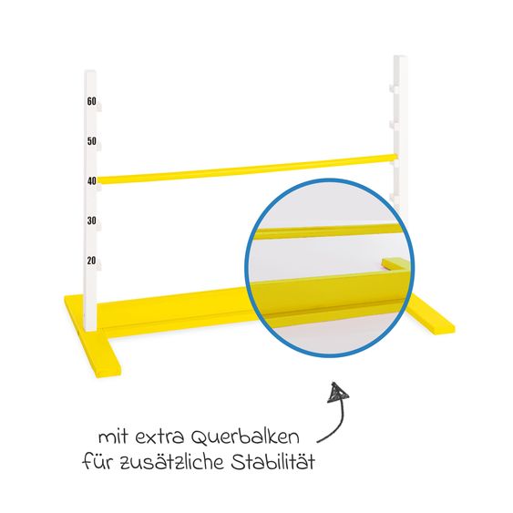 Pinolino Hobby Horsing Stick Horse Lucky with hurdle hopscotch - Black / Yellow