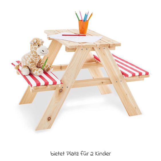 Pinolino Kinder-Sitzgarnitur Nicki für 2 Kinder - Fichte massiv - Natur