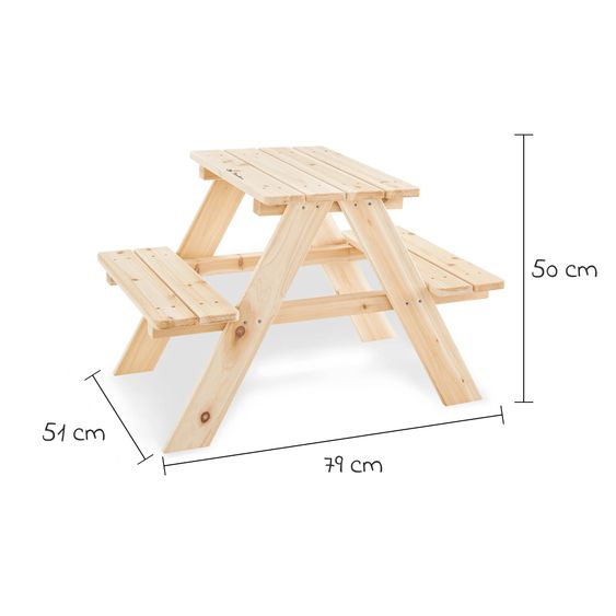 Pinolino Kinder-Sitzgarnitur Nicki für 2 Kinder - Fichte massiv - Natur