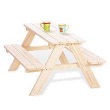 Nicki children's settee for 4 children - solid spruce nature