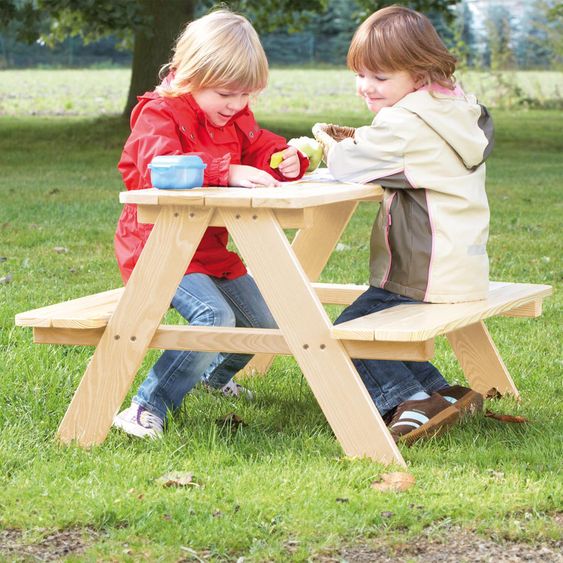 Pinolino Nicki children's settee for 4 children - solid spruce nature