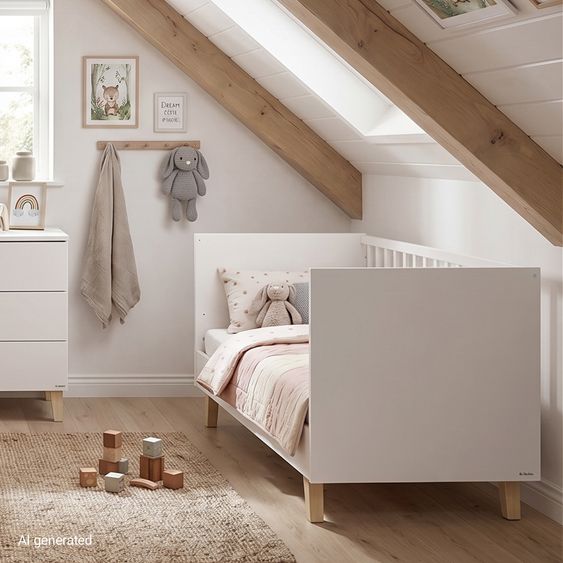 Pinolino Cot bed Tami with 3-level height-adjustable slatted frame incl. conversion sides for junior bed Tami with 3-level height-adjustable slatted frame incl. conversion sides for junior bed - Uni Beige
