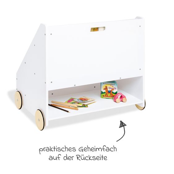 Pinolino Kinderbücherregal Lasse mit Rollen & 3 Fächer - Weiß