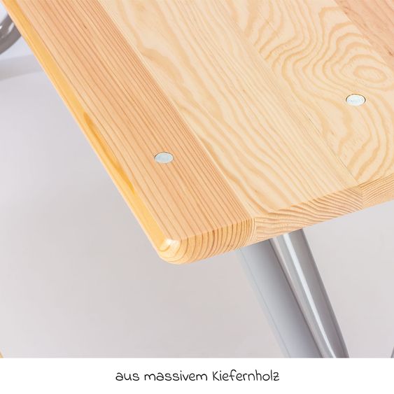 Pinolino Kindersitzgarnitur Michel für 6 Kinder bis 100 kg belastbar - Natur / Grau