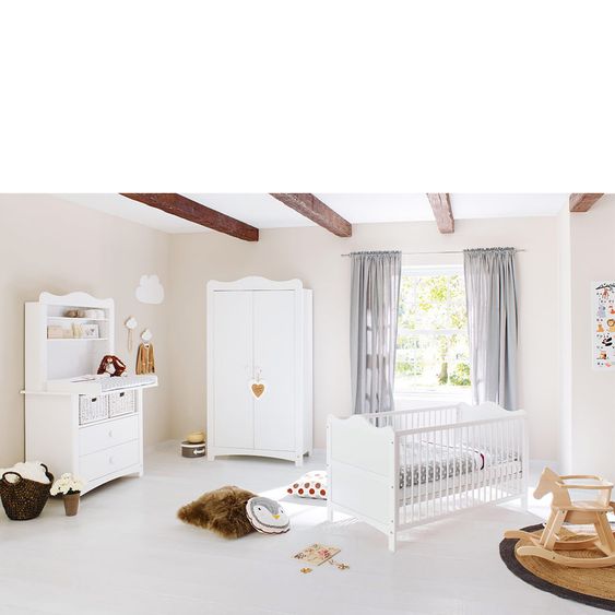 Pinolino Kinderzimmer Florentina 13-tlg. Inkl Textilkollektion Punkte Grau