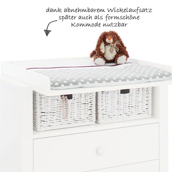 Pinolino Kinderzimmer Florentina 13-tlg. Inkl Textilkollektion Punkte Grau