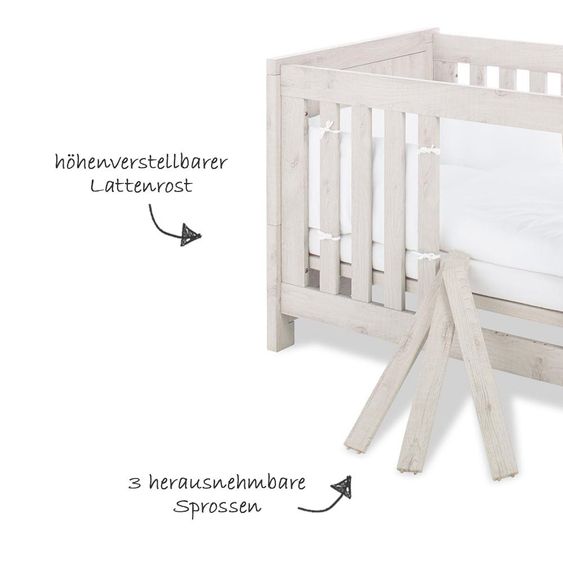 Pinolino Linea Nursery con armadio a 6 ante, letto, fasciatoio extra large