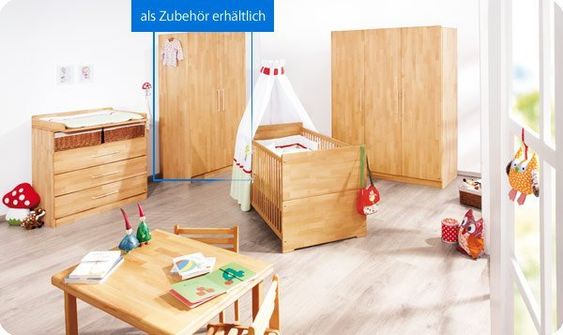 Pinolino Kinderzimmer Natura mit 3-türigem Schrank - Buche massiv