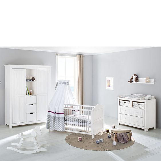 Pinolino Kinderzimmer Nina 16-tlg. Inkl. Textilkollektion Punkte Grau