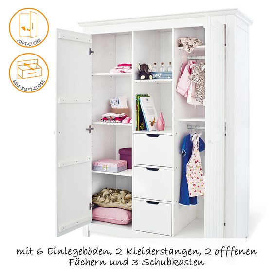 Pinolino Kinderzimmer Nina 16-tlg. Inkl. Textilkollektion Punkte Grau