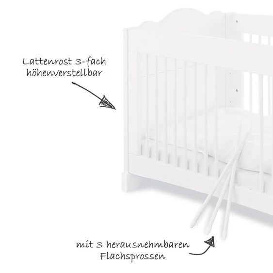 Pinolino Kinderzimmer Pino 17-tlg. Inkl. Textilkollektion Voile Weiß
