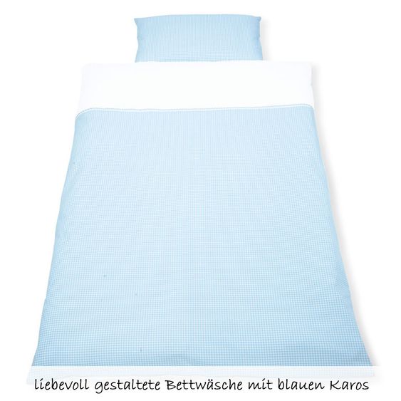 Pinolino Kinderzimmer Smilla 15-tlg. mit 3-türigem Schrank inkl. Textilkollektion Vichy-Karo Blau
