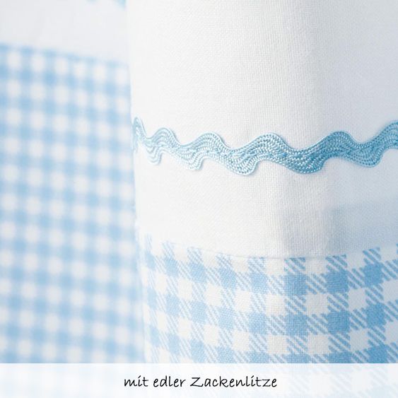 Pinolino Kinderzimmer Smilla 15-tlg. mit 3-türigem Schrank inkl. Textilkollektion Vichy-Karo Blau