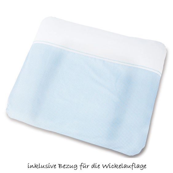 Pinolino Kinderzimmer Smilla 15-tlg. mit 3-türigem Schrank inkl. Textilkollektion Vichy-Karo Blau