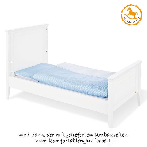 Pinolino Kinderzimmer Smilla 15-tlg. mit 3-türigem Schrank inkl. Textilkollektion Vichy-Karo Blau