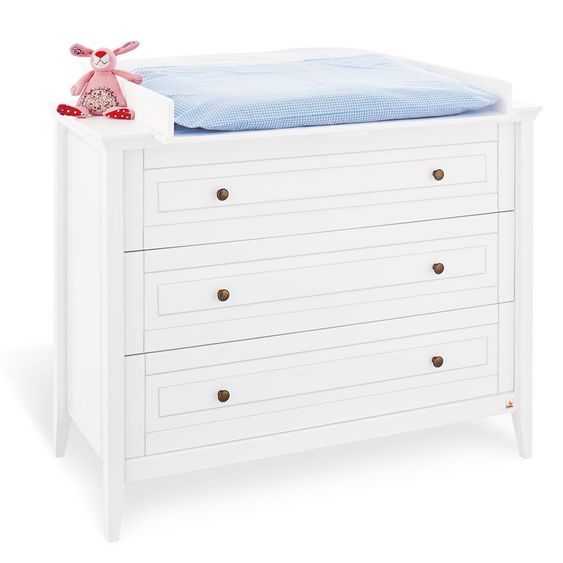 Pinolino Kinderzimmer Smilla 15-tlg. mit 3-türigem Schrank inkl. Textilkollektion Vichy-Karo Blau